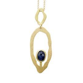 gouden hanger adyra-h8 met saffier sfeerfoto