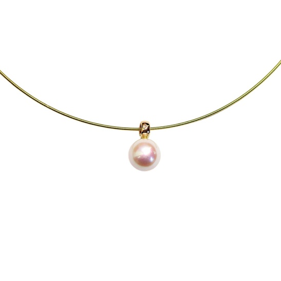 gouden hanger dio met ronde parel sfeerfoto